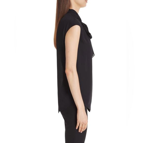 St. John 100% Silk Tie Neck Cap Sleeve Georgette Shell Top Size S - Picture 3 of 11